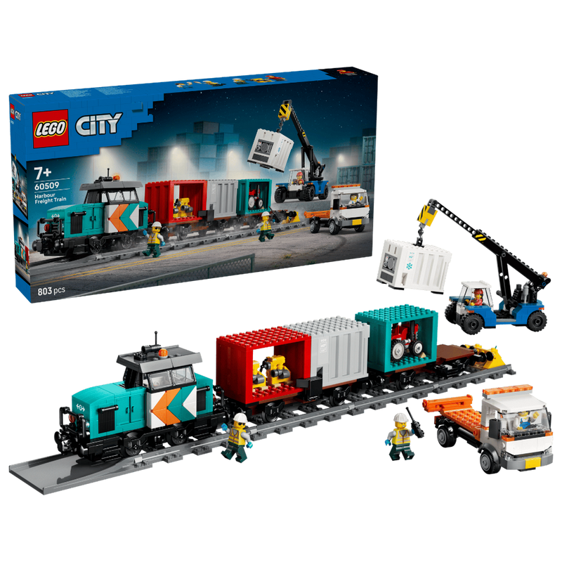 Lego 60509 City Harbor Freight Train With Crane & Truck (803 Pieces)