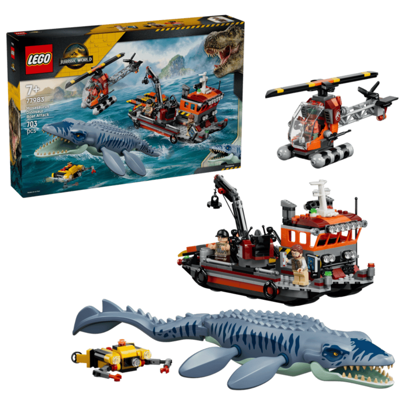 Lego 77983 Jurassic World Mosasaurus Dinosaur Boat Attack (703 Pcs)