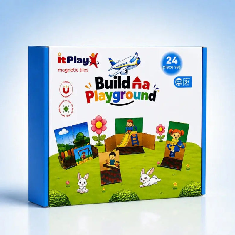 ItPlay Build Playground Theme Build Magnetic Tiles  (24 Pcs)