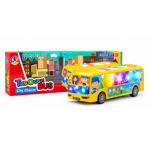 K.V Toys Bump & Go City Charm Bus With Light And Music