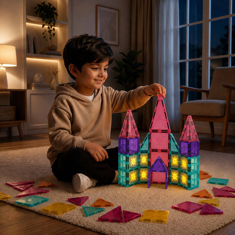 ITPlay Magnetic Tiles 44 Pcs Glow in the Dark Building Set