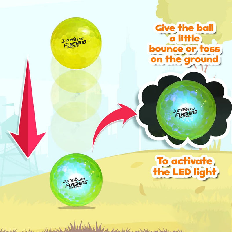 Shakti Toys LED Play Ball 6 Inch Motion Sensor Light-Up Bouncing Ball