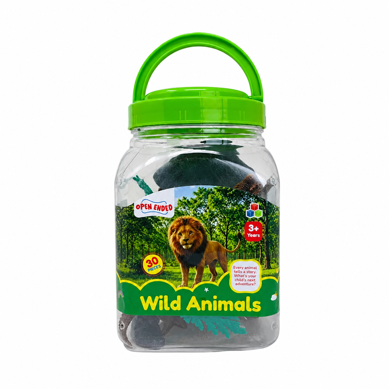 Open Ended Wild Animals Playset - 30 Pcs