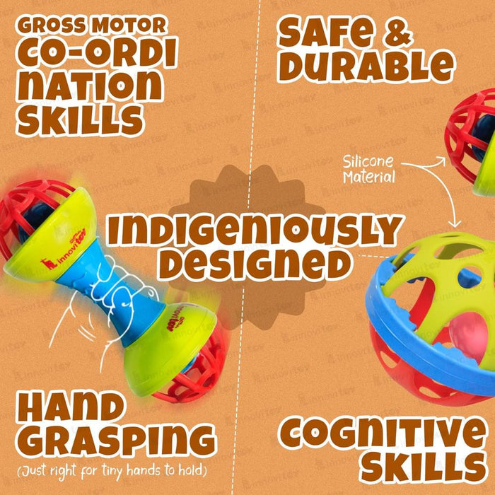 innovitoy 2 pc Rattle Set ( Multi Color)-Infant Toys-Innovitoy-Toycra