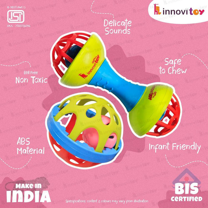 innovitoy 2 pc Rattle Set ( Multi Color)-Infant Toys-Innovitoy-Toycra