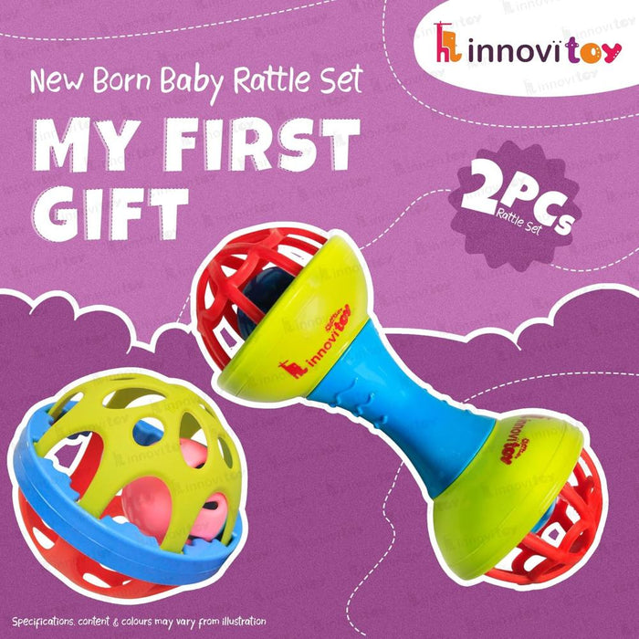 innovitoy 2 pc Rattle Set ( Multi Color)-Infant Toys-Innovitoy-Toycra