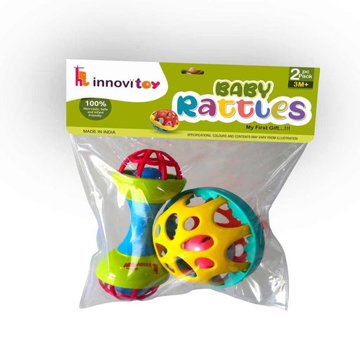 innovitoy 2 pc Rattle Set ( Multi Color)-Infant Toys-Innovitoy-Toycra