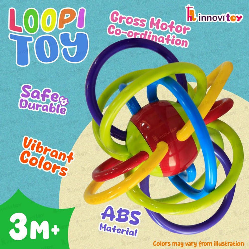 innovitoy Loopitoy Tube Teether - Multi Color