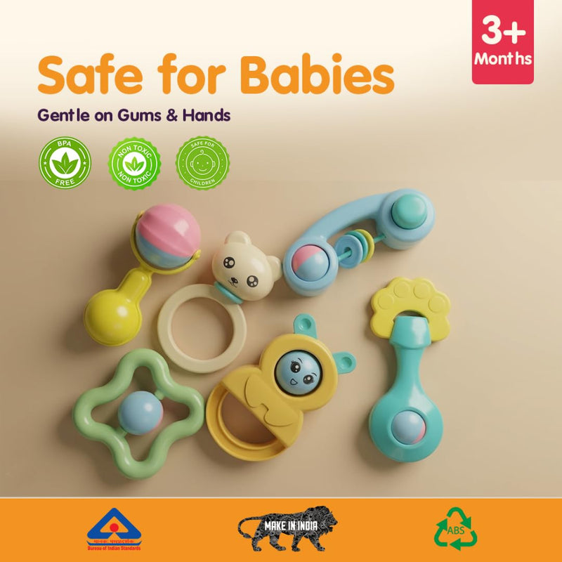 innovitoy My First Premium Gift Rattle Set Pack of 6 - Multi Color