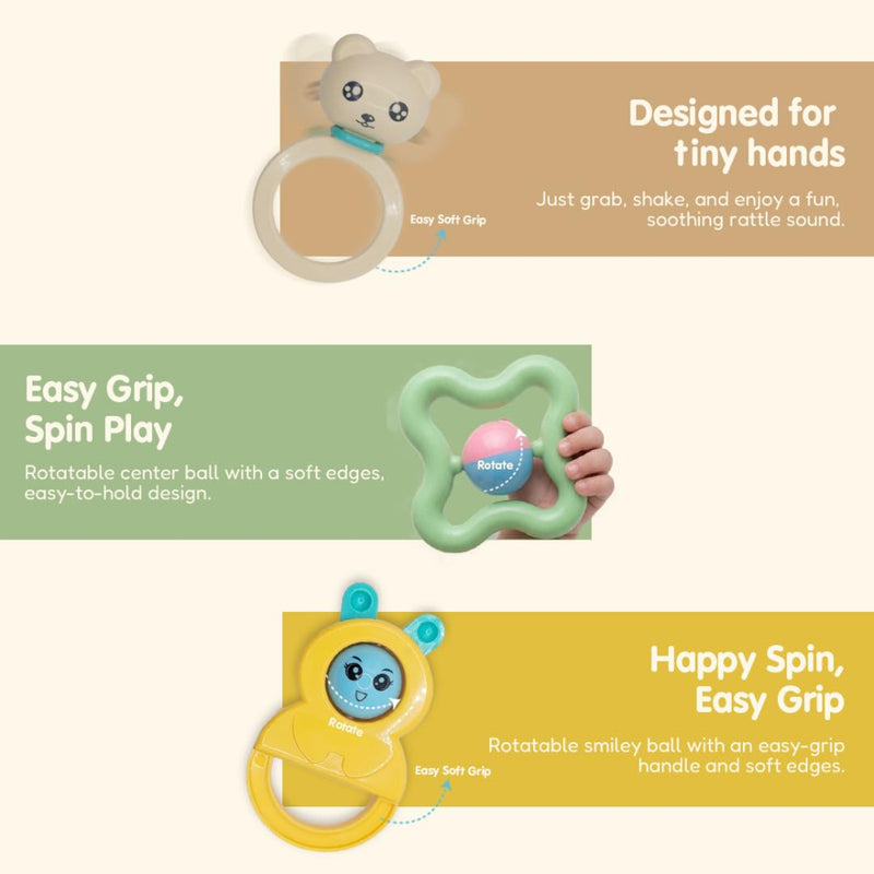 innovitoy My First Premium Gift Rattle Set Pack of 6 - Multi Color