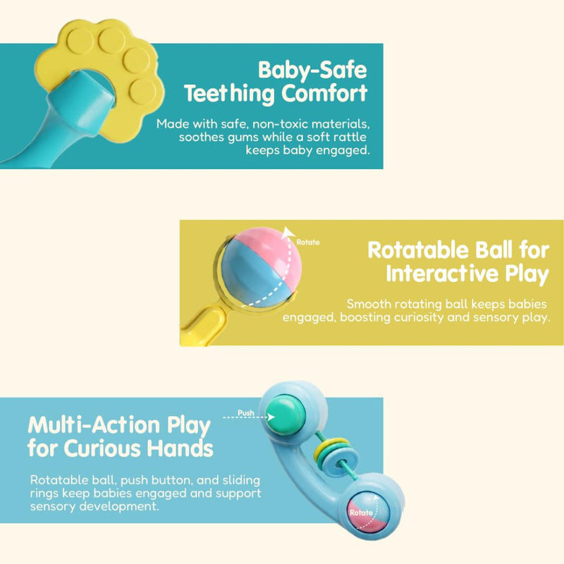 innovitoy My First Premium Gift Rattle Set Pack of 6 - Multi Color