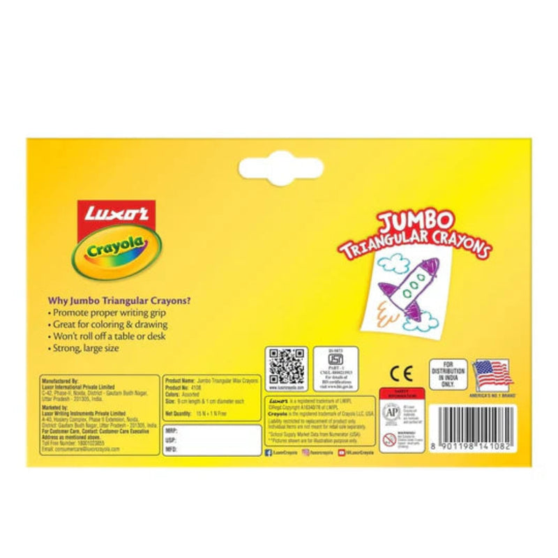 Luxor Crayola Jumbo Triangular Wax Crayons