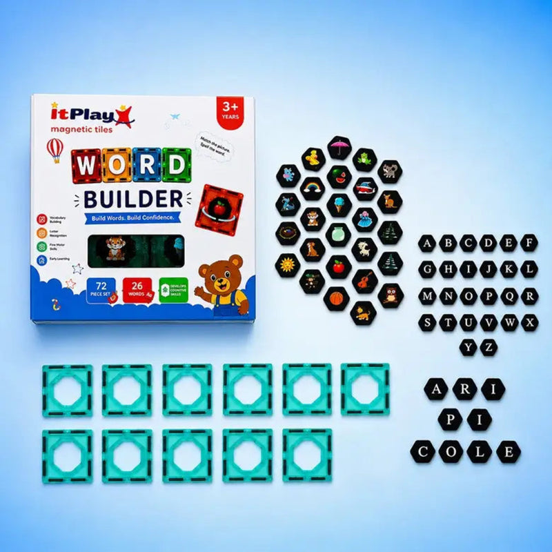 ITPlay Word Builder Learning Magnetic tiles (72 Pcs)