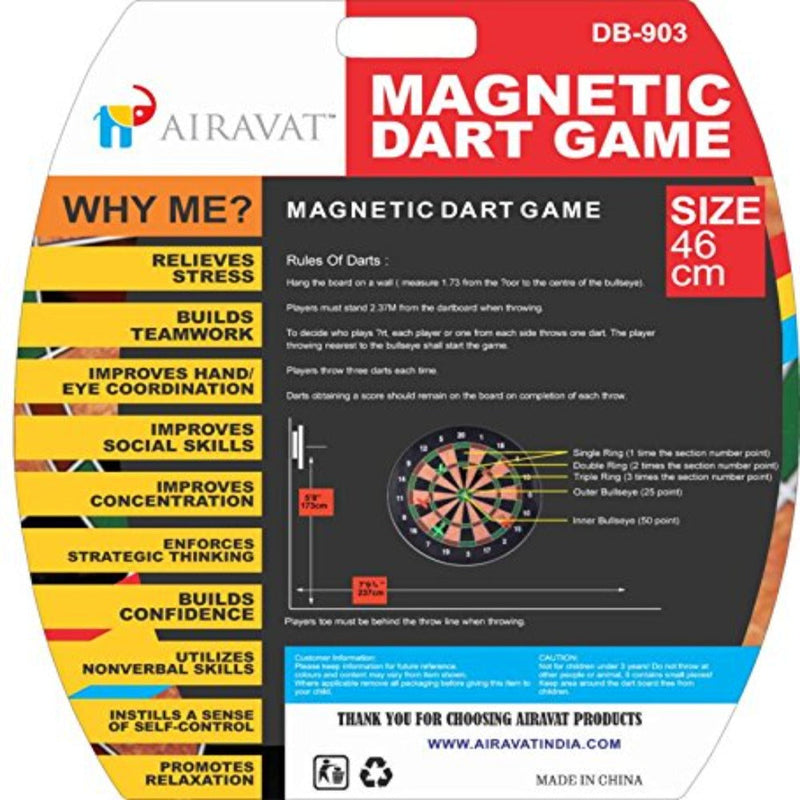 Airavat Magnetic Dart Board Large -903 (Multicolor)