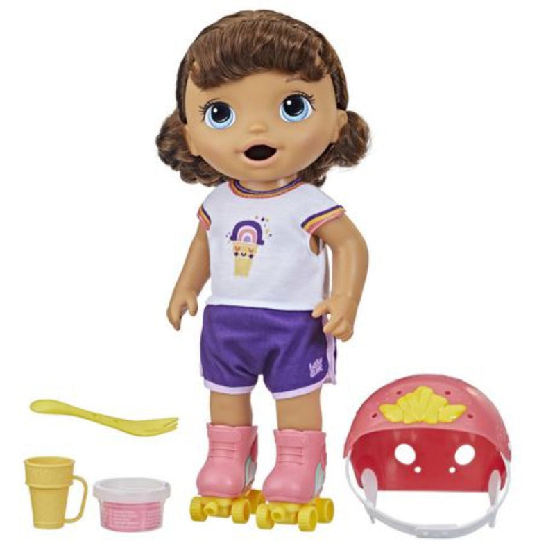 Baby Alive Roller Skate Baby Doll Brown Hair-Dolls-Baby Alive-Toycra