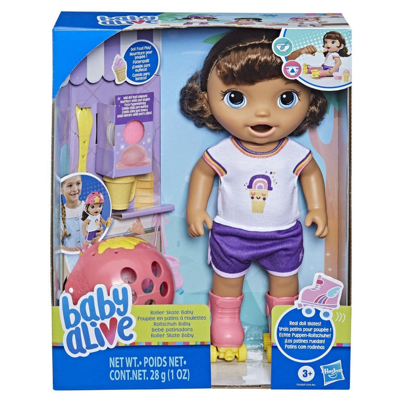 Baby Alive Roller Skate Baby Doll Brown Hair-Dolls-Baby Alive-Toycra