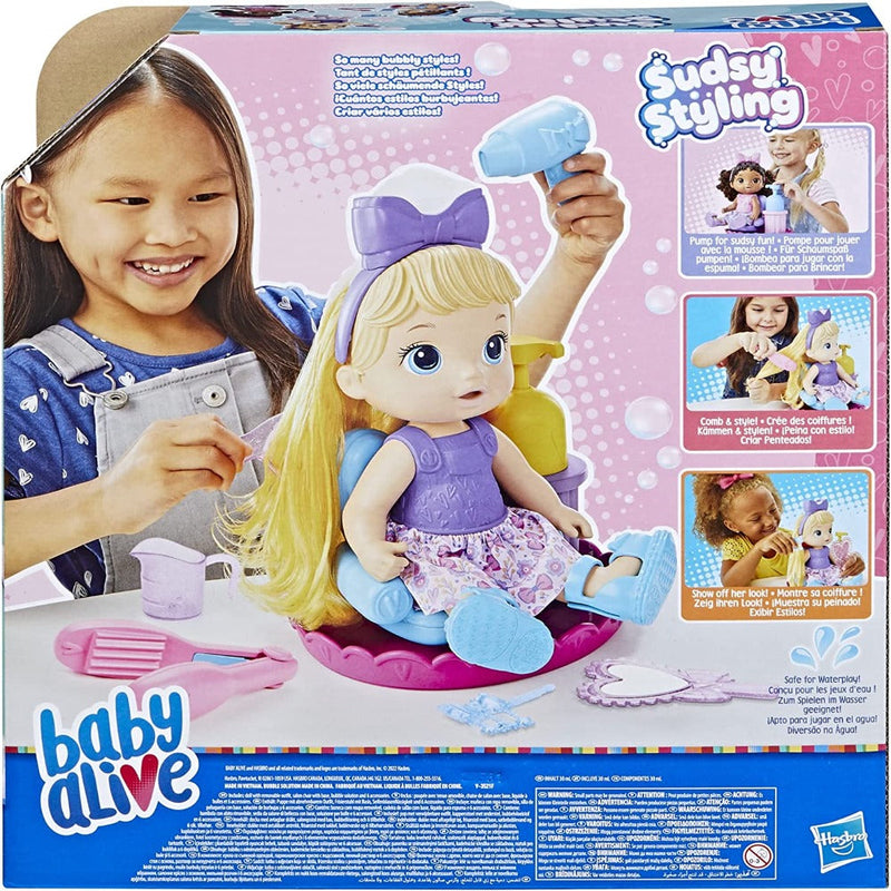 Baby Alive Sudsy Styling Baby Doll Blonde Hair