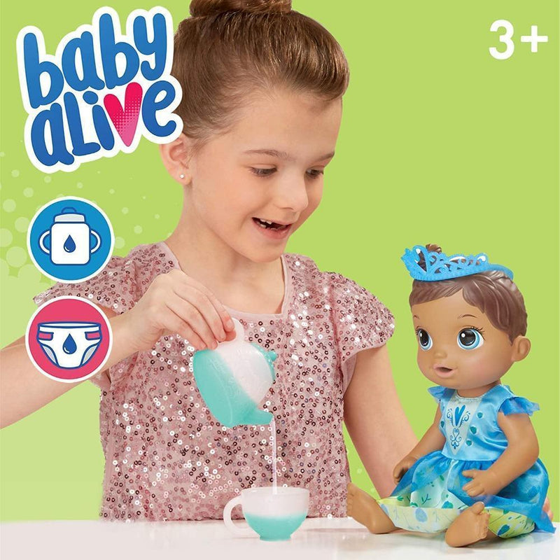 Baby Alive Tea n Sparkles Doll with Color-Changing Tea Set and Accessories