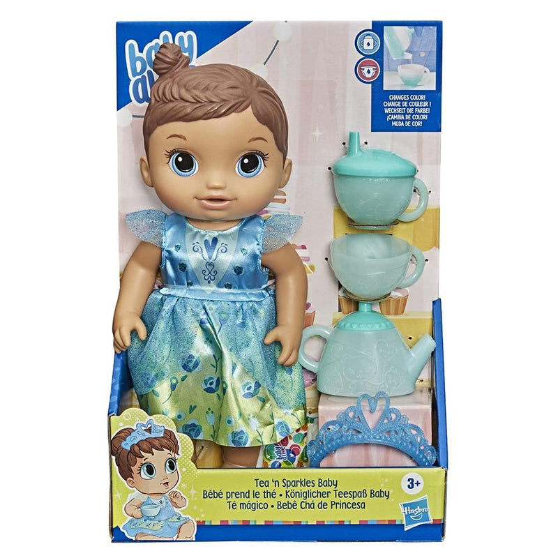 Baby Alive Tea n Sparkles Doll with Color-Changing Tea Set and Accessories