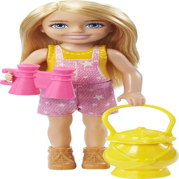 Barbie Camping Playset with Chelsea Doll, Pet Owl, Sleeping Bag, Binoculars & Camping Accessories-Dolls-Barbie-Toycra