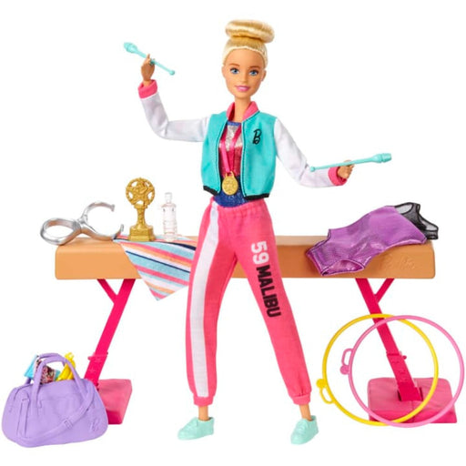 Barbie Career Gymnastics Playset With Doll, Balance Beam And 15 Accessories-Dolls-Barbie-Toycra