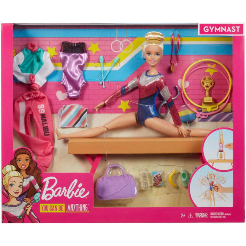 Barbie Career Gymnastics Playset With Doll, Balance Beam And 15 Accessories