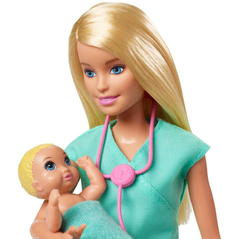 Barbie Careers Baby Doctor Playset With Blonde Doll, 2 Infant Dolls, Toy Pieces-Dolls-Barbie-Toycra
