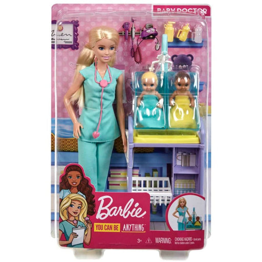 Barbie Careers Baby Doctor Playset With Blonde Doll, 2 Infant Dolls, Toy Pieces-Dolls-Barbie-Toycra