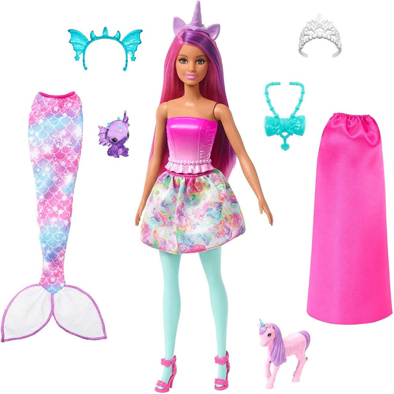 Barbie Doll and Fantasy Pets, Dress-Up Doll, Mermaid Tail and Skirt