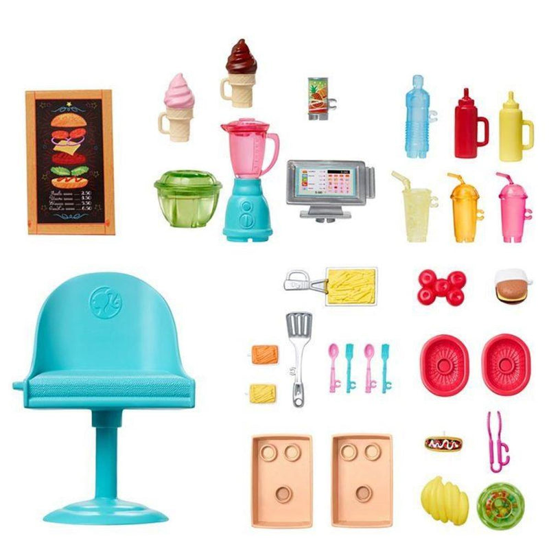 Barbie Food Truck with Multiple Play Areas & 30+ Realistic Play Pieces