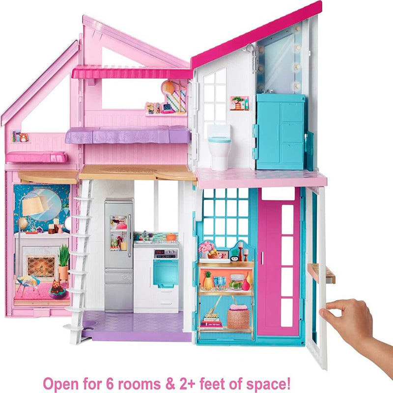 Barbie Malibu House Playset (25+ themed Accessories included)-Pretend Play-Barbie-Toycra
