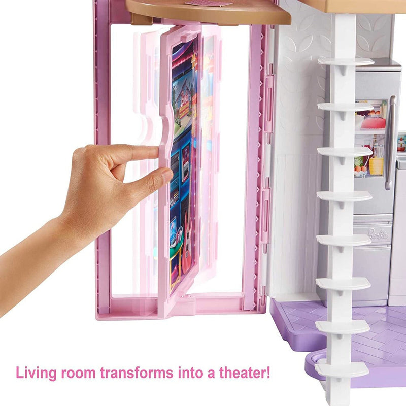 Barbie Malibu House Playset (25+ themed Accessories included)-Pretend Play-Barbie-Toycra