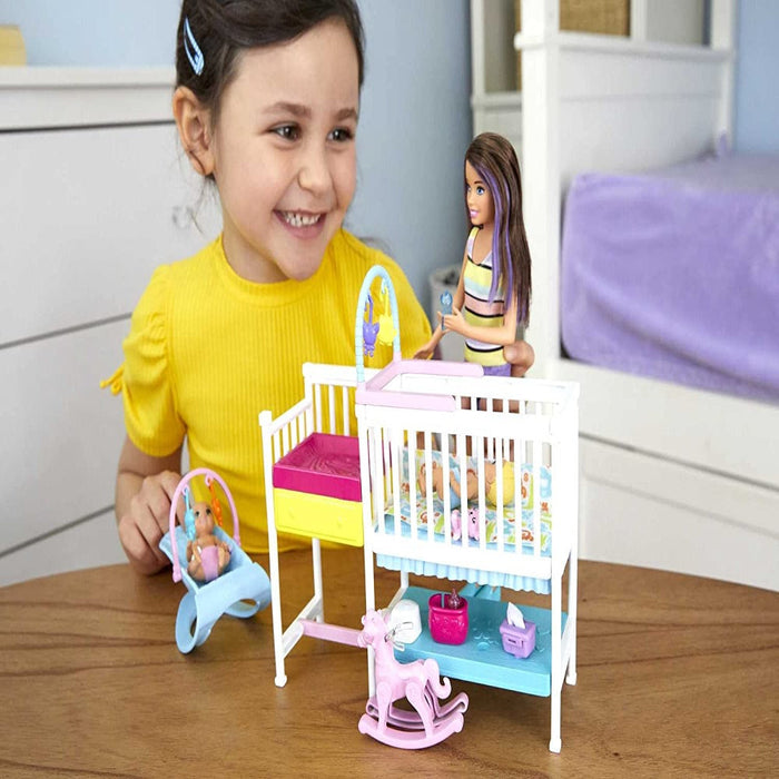 Barbie Skipper Babysitters Inc Nap ‘n' Nurture Nursery Dolls And Playset