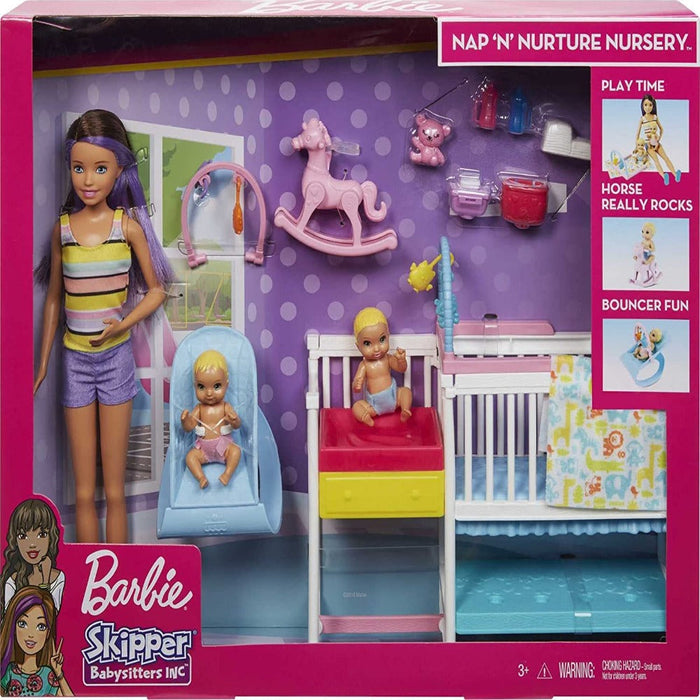 Barbie Skipper Babysitters Inc Nap 'n' Nurture Nursery Dolls And