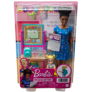 Barbie Teacher Doll (Brunette),Toddler Doll (Blonde), Accessories