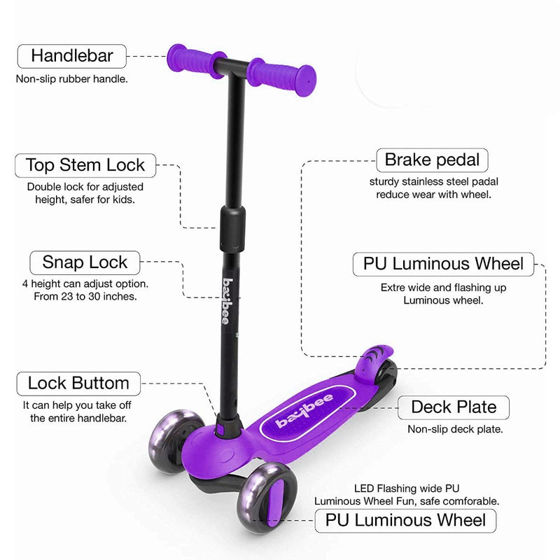Baybee Alpha Scooter 3 Wheel Kids Scooter- F3