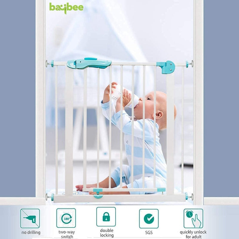 Baybee Auto Close Baby Safety Gate with Double Lock System (75 – 85 +10 cm)