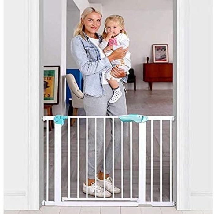 Baybee Auto Close Baby Safety Gate with Double Lock System (75 – 85 +10 cm)-Safety-Baybee-Toycra