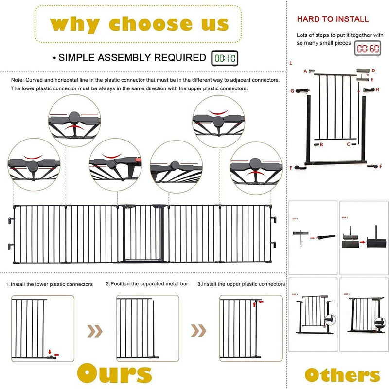 Baybee Auto Close Safety Baby Gate -Grey colour