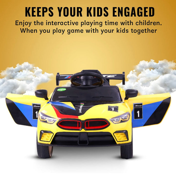 Baybee ‎BC-100 Drift Rechargeable Battery Operated Car for Kids -(Yellow)-Ride Ons-Baybee-Toycra