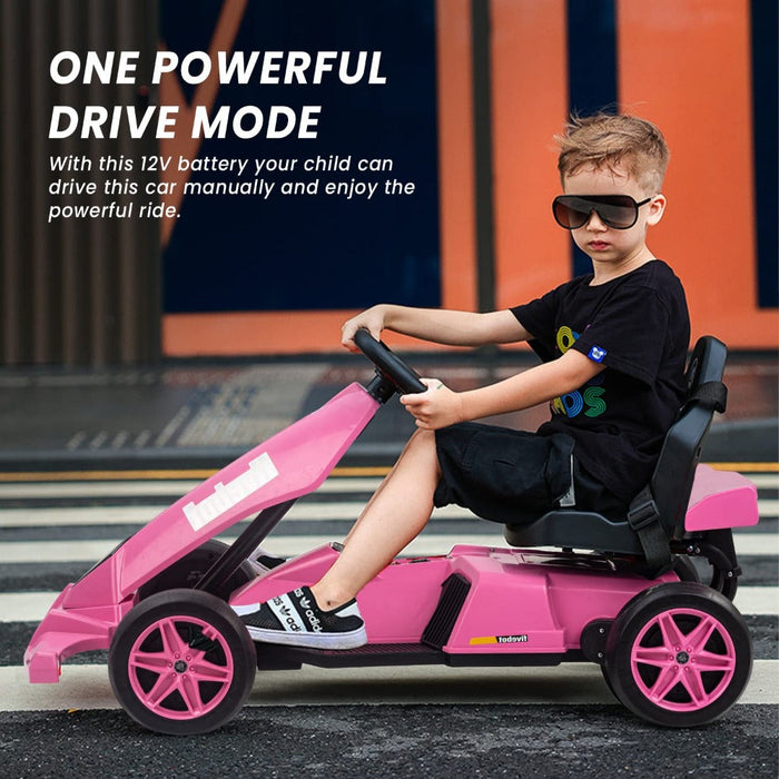 Baybee BC-112 Mordor Electric Go Kart Battery Operated Car for Kids - Pink-Ride Ons-Baybee-Toycra