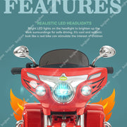 Baybee MB-112 Thunder Kids Battery Operated Bike for Kids - Red