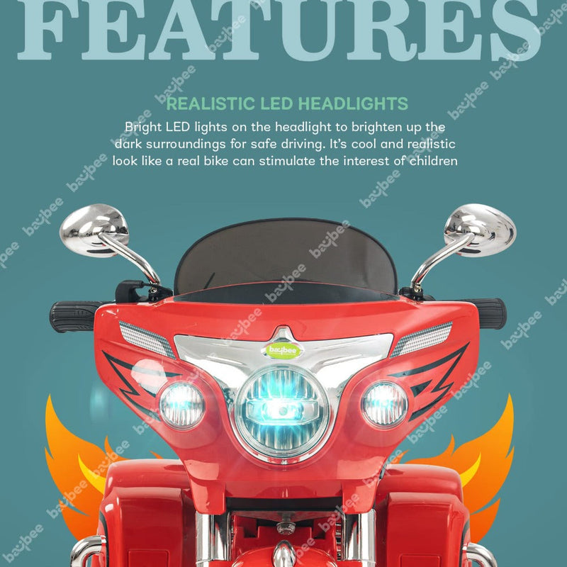 Baybee MB-112 Thunder Kids Battery Operated Bike for Kids - Red