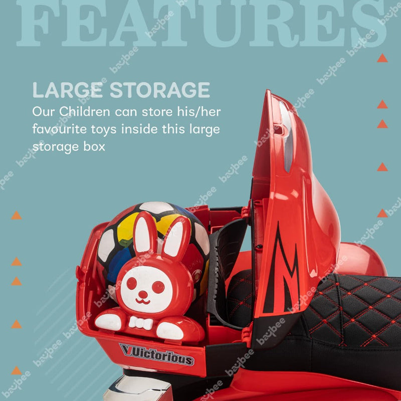 Baybee MB-112 Thunder Kids Battery Operated Bike for Kids - Red