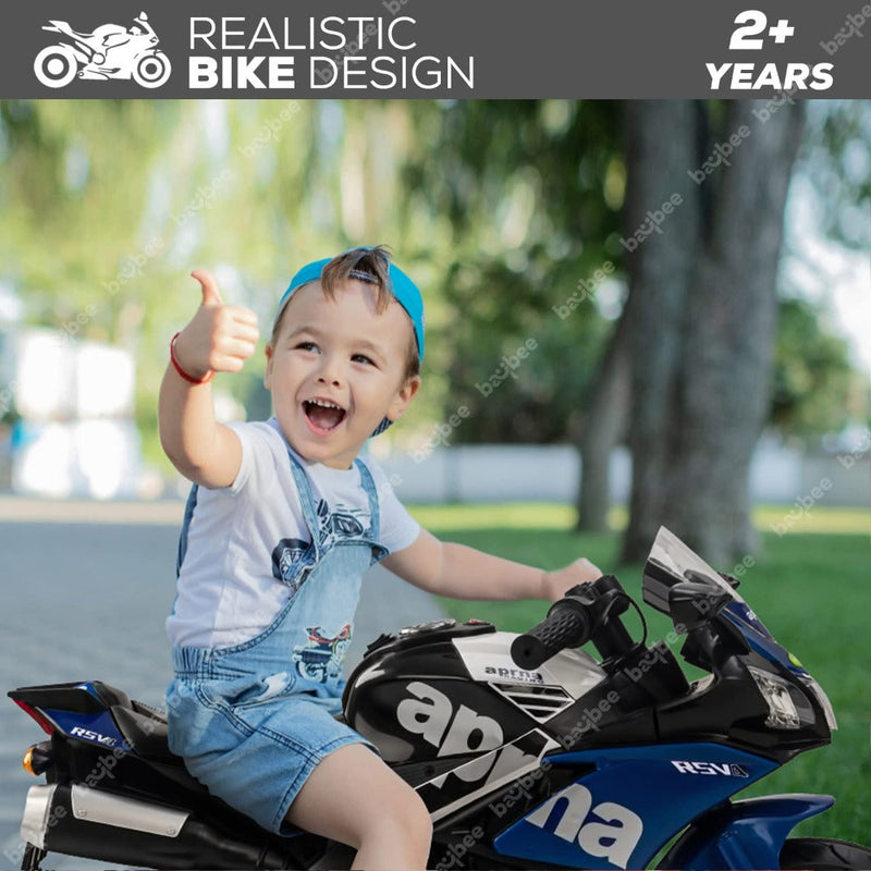 Baybee MB -114 Aprna Rechargeable Battery Operated Electric Bike for Kids (Blue)