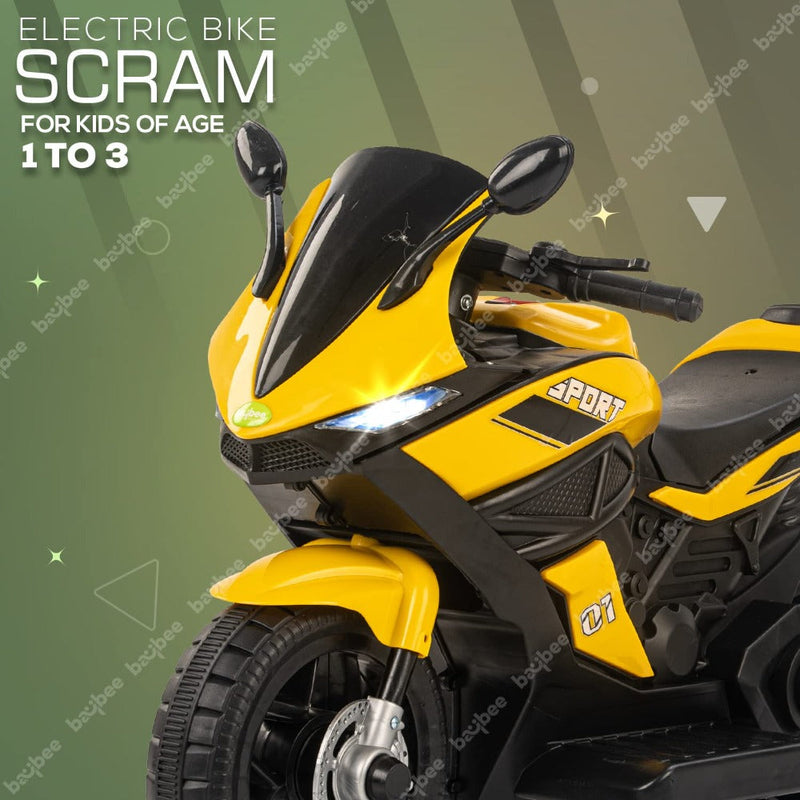 Baybee MB-118 Scram Rechargeable Battery Operated Bike (Yellow)