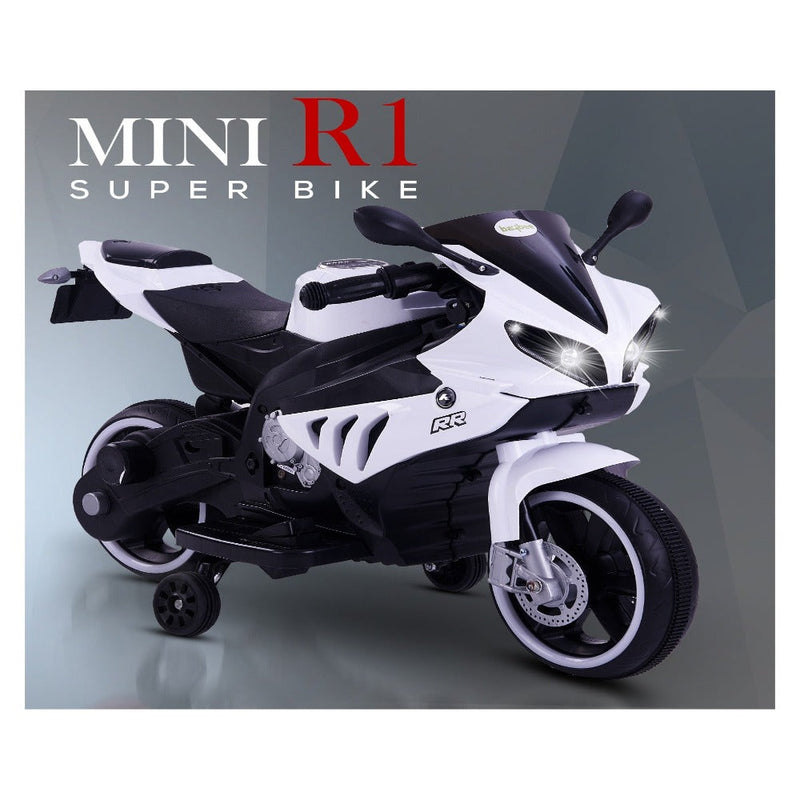 Baybee MB-119 Mini R1 Rechargeable Battery Operated Electric Ride-on Bike For Kids - White
