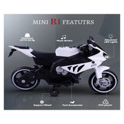 Baybee MB-119 Mini R1 Rechargeable Battery Operated Electric Ride-on Bike For Kids - White