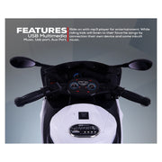 Baybee MB-119 Mini R1 Rechargeable Battery Operated Electric Ride-on Bike For Kids - White
