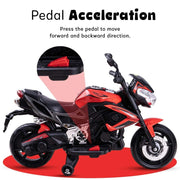 Baybee MB-120 DR-Z Rechargeable Battery Operated Bike for Kids (Red)
